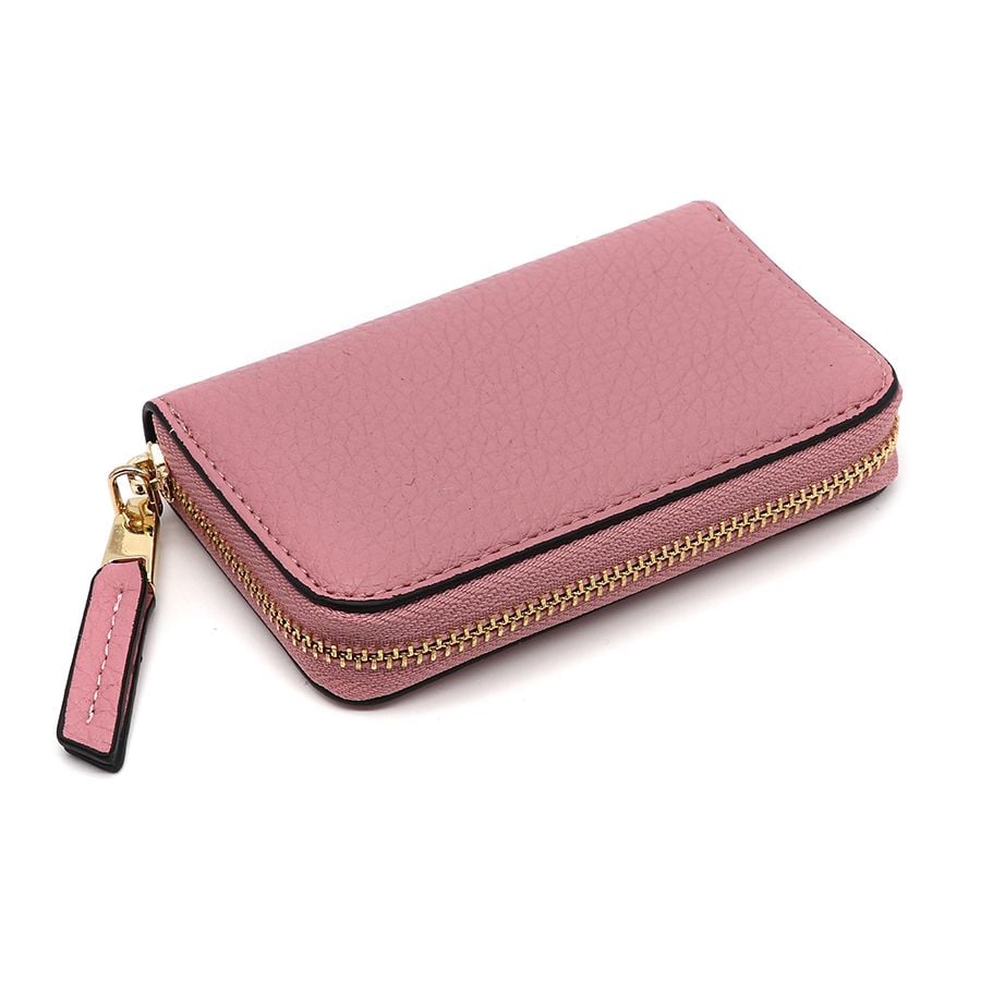 Pink faux leather coin purse