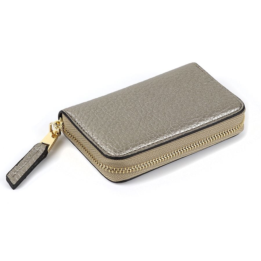 Metallic faux leather coin purse