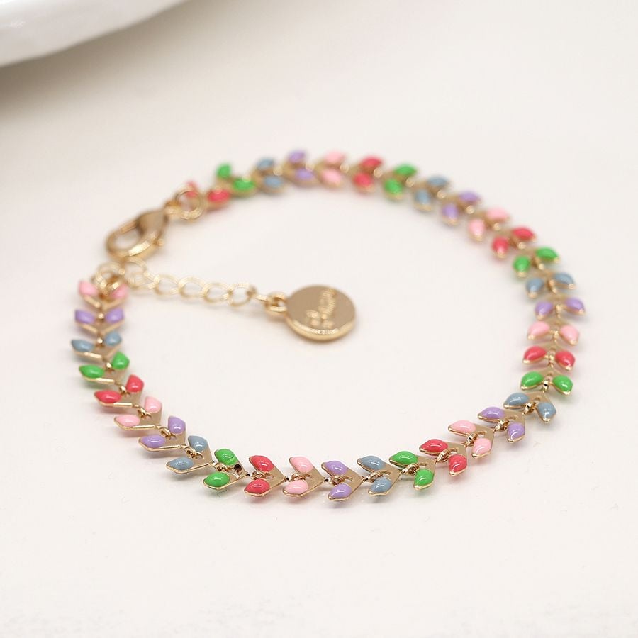 Golden and pastel epoxy droplets bracelet