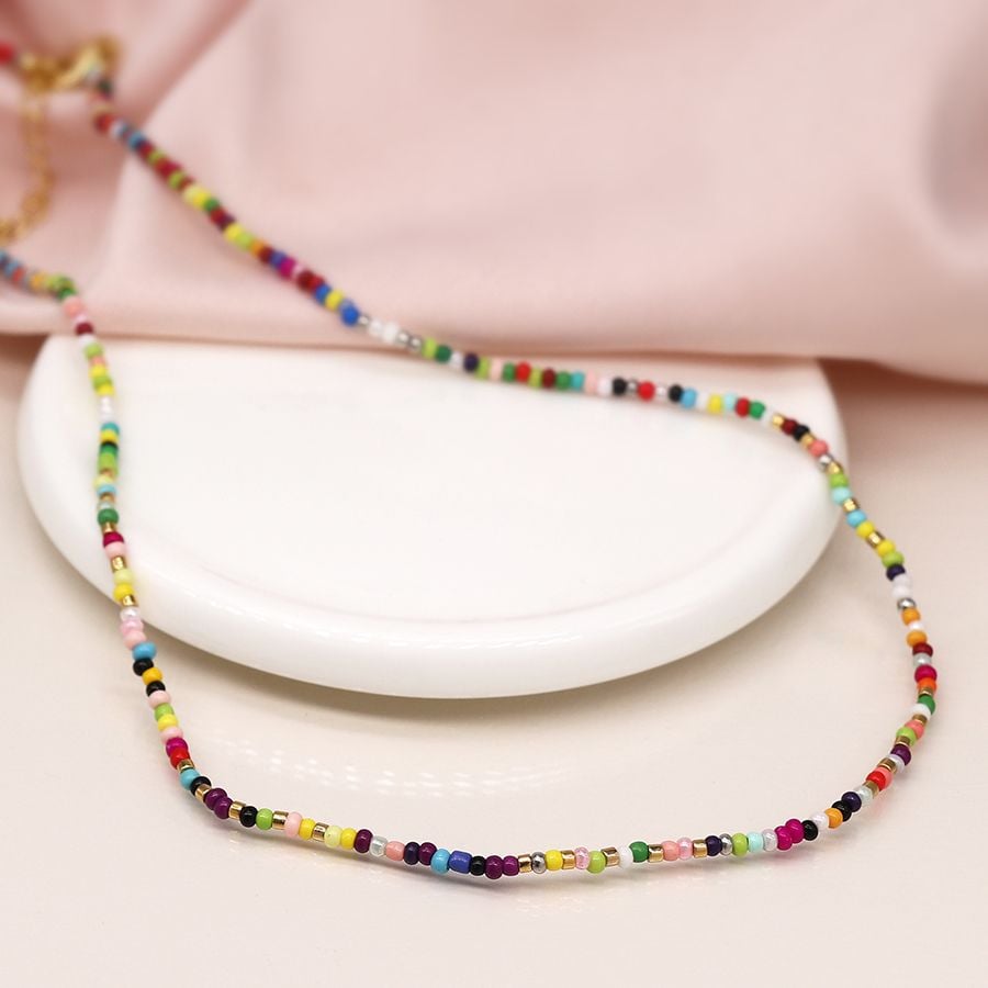 Rainbow colours beaded necklace