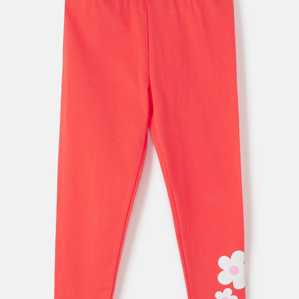 Mollie Leggings - Coral Flower- Age 3-4