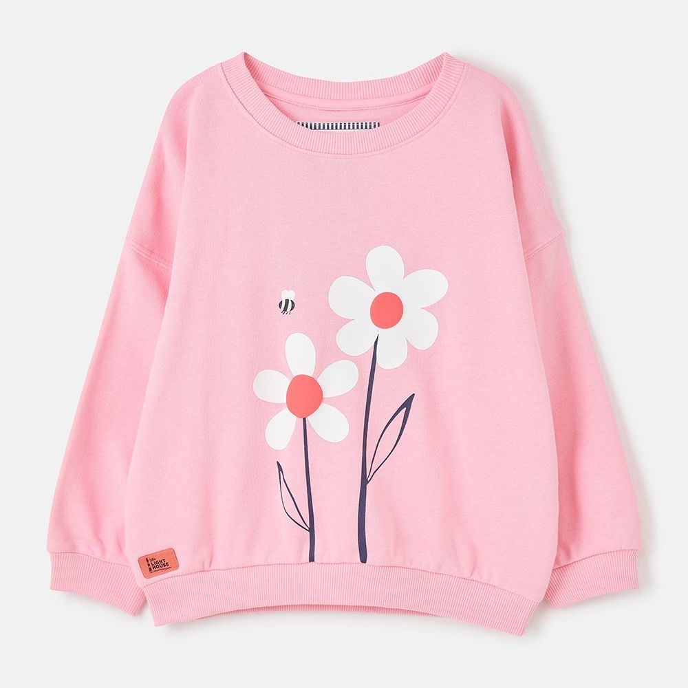 Flora Sweatshirt - Dusky Pink Flowers- Age  2-3, 3-4, 5-6, 7-8