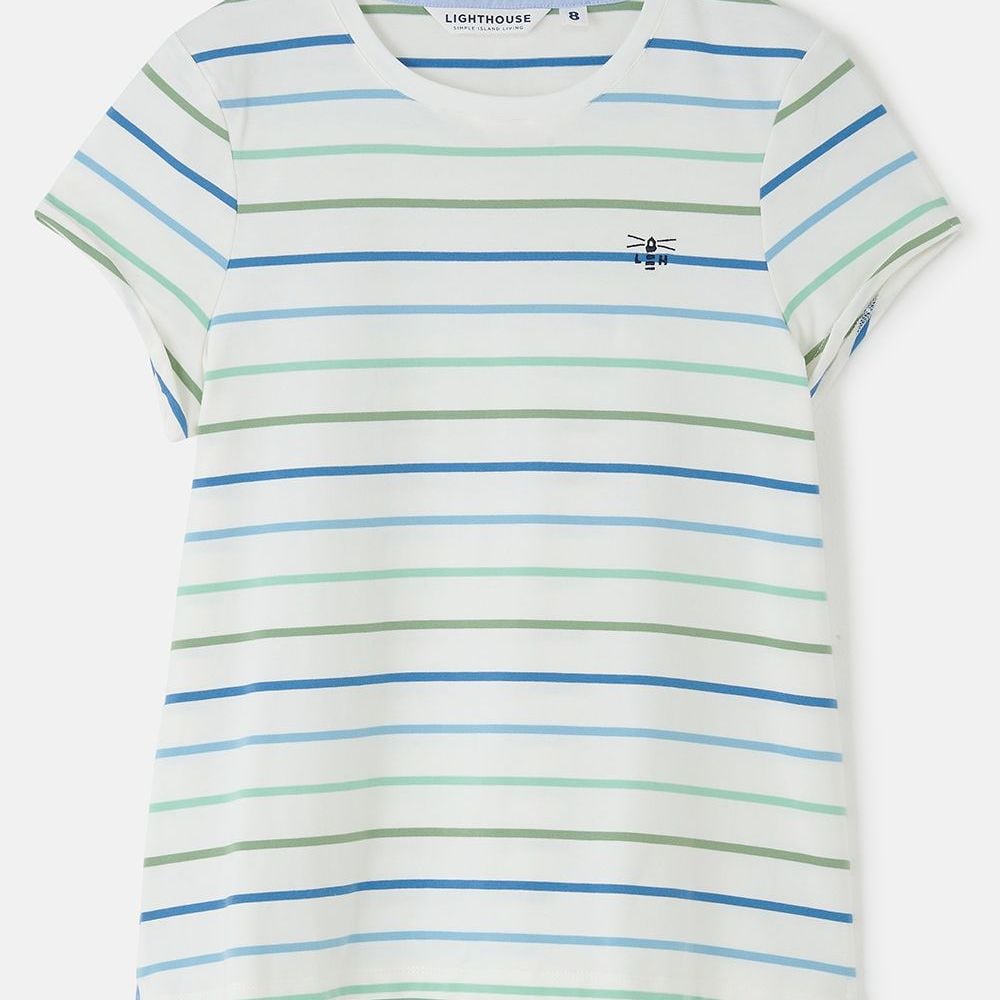 Causeway Tee - Blue Sage Stripe- Size 10, 12, 14, 16, 18, 20