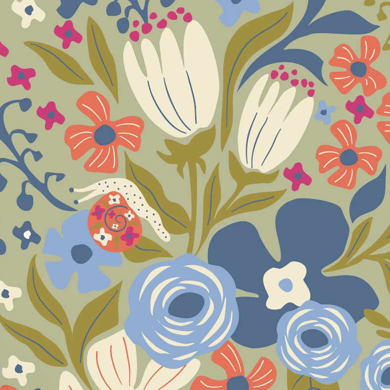Garden Friends in Wild Flowers Scarf