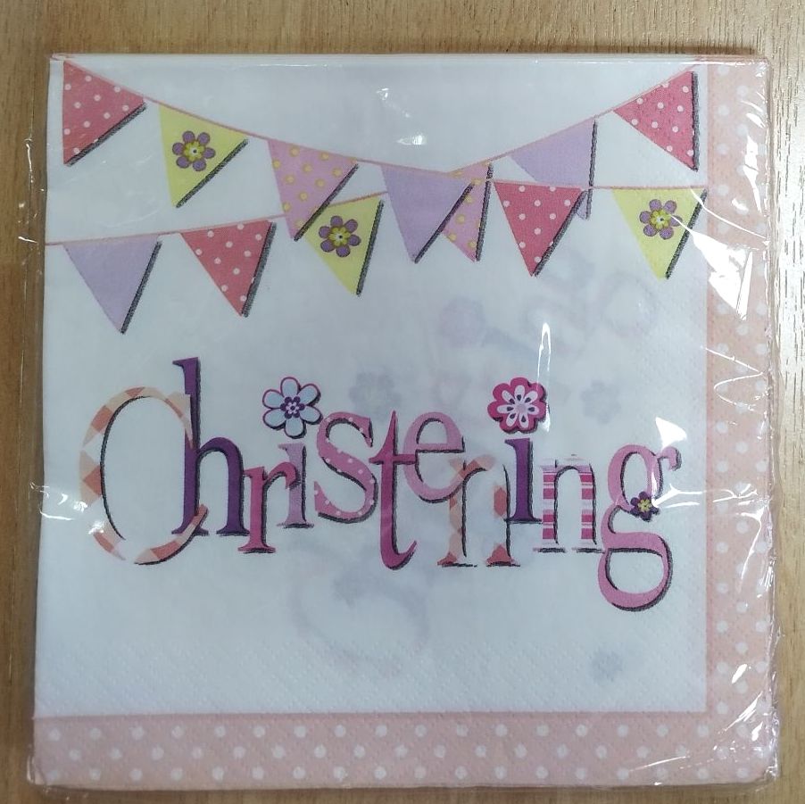 Christening Napkins- Pink