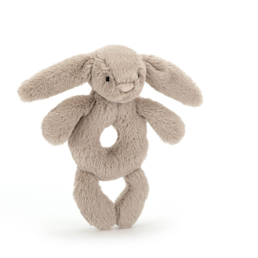 Bashful Beige Bunny Ring Rattle