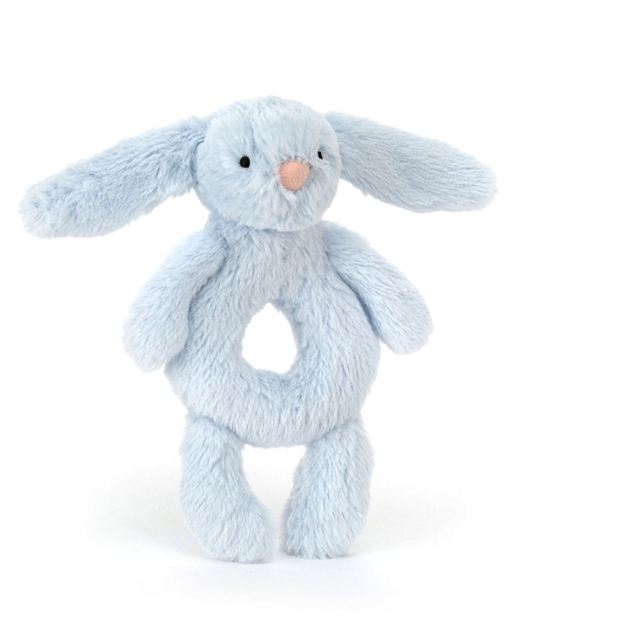 Bashful Blue Bunny Ring Rattle