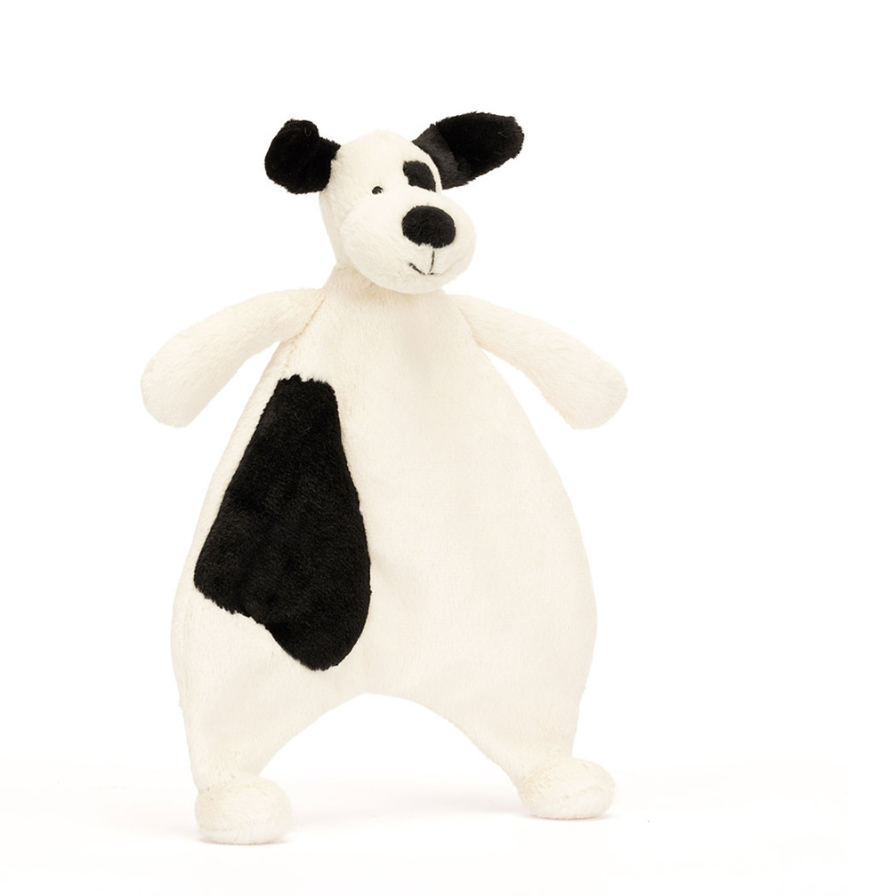 Bashful Black & Cream Puppy Comforter
