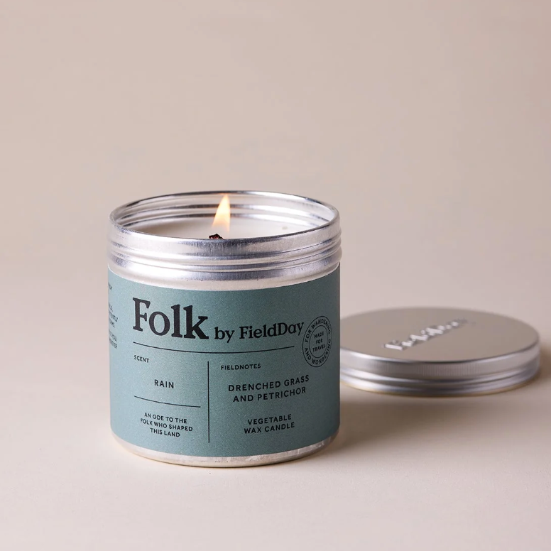 Folk Tin Candle- Rain