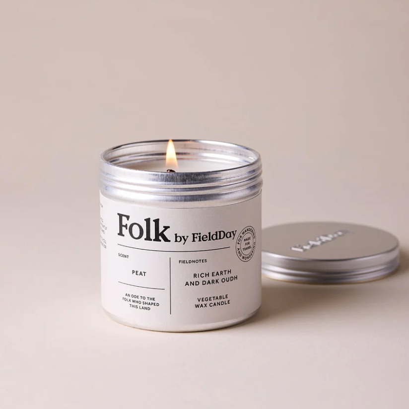 Folk Tin Candle- Peat