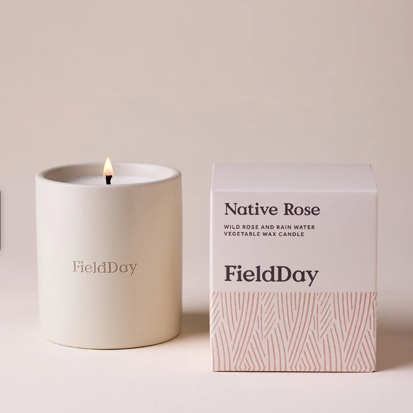 Classic Native Rose Stoneware Candle