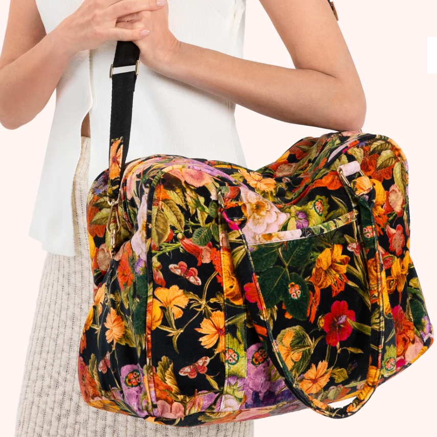 Luxe Weekend Bag- Midnight Posy