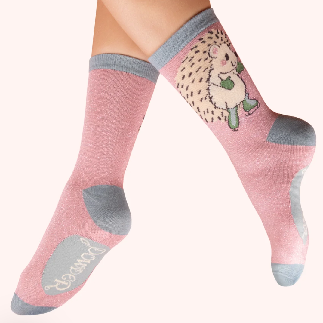 Skating Hedgehog Ankle Socks