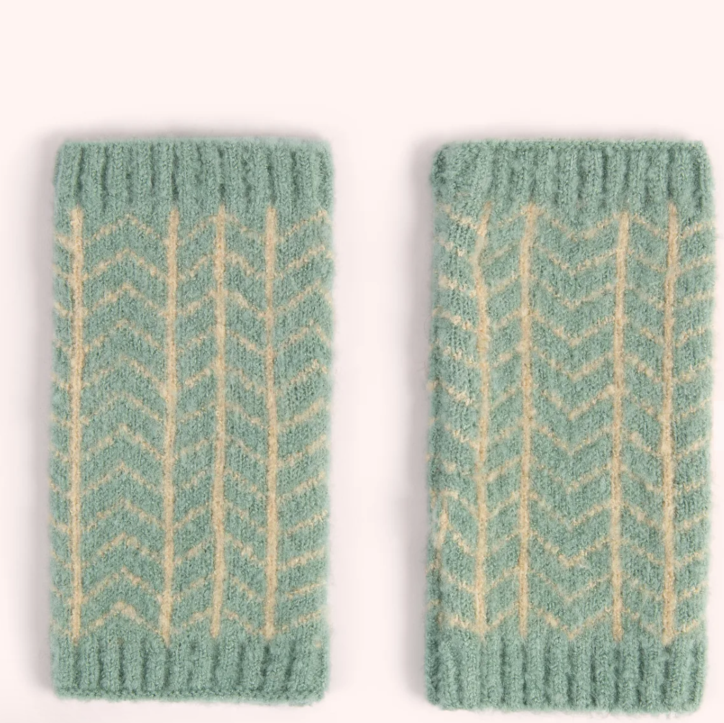 Niamh Wrist Warmers- Ice Blue