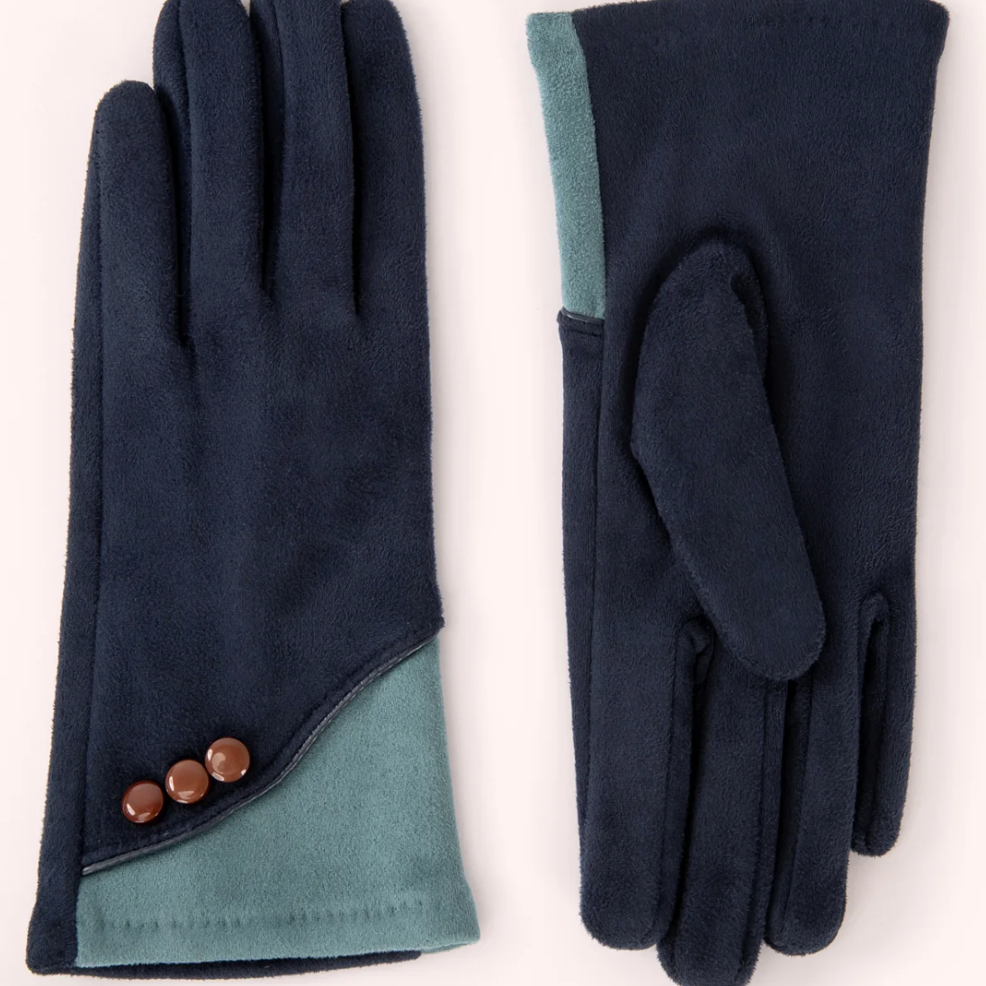 Rowan Gloves- Navy & Ice Blue