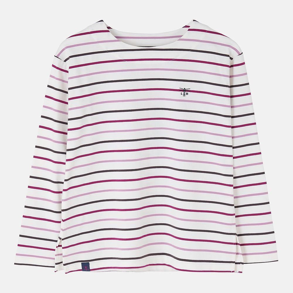 Causeway Breton Long-Sleeve Striped Top- Cranberry/ Pink- Size 8, 10, 12, 14, 16, 18