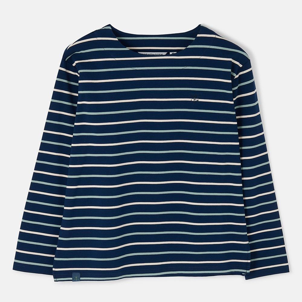 Causeway Breton Long-Sleeve Striped Top- Navy Cream/ Sage- Size 8, 10, 12, 14, 16, 18, 20