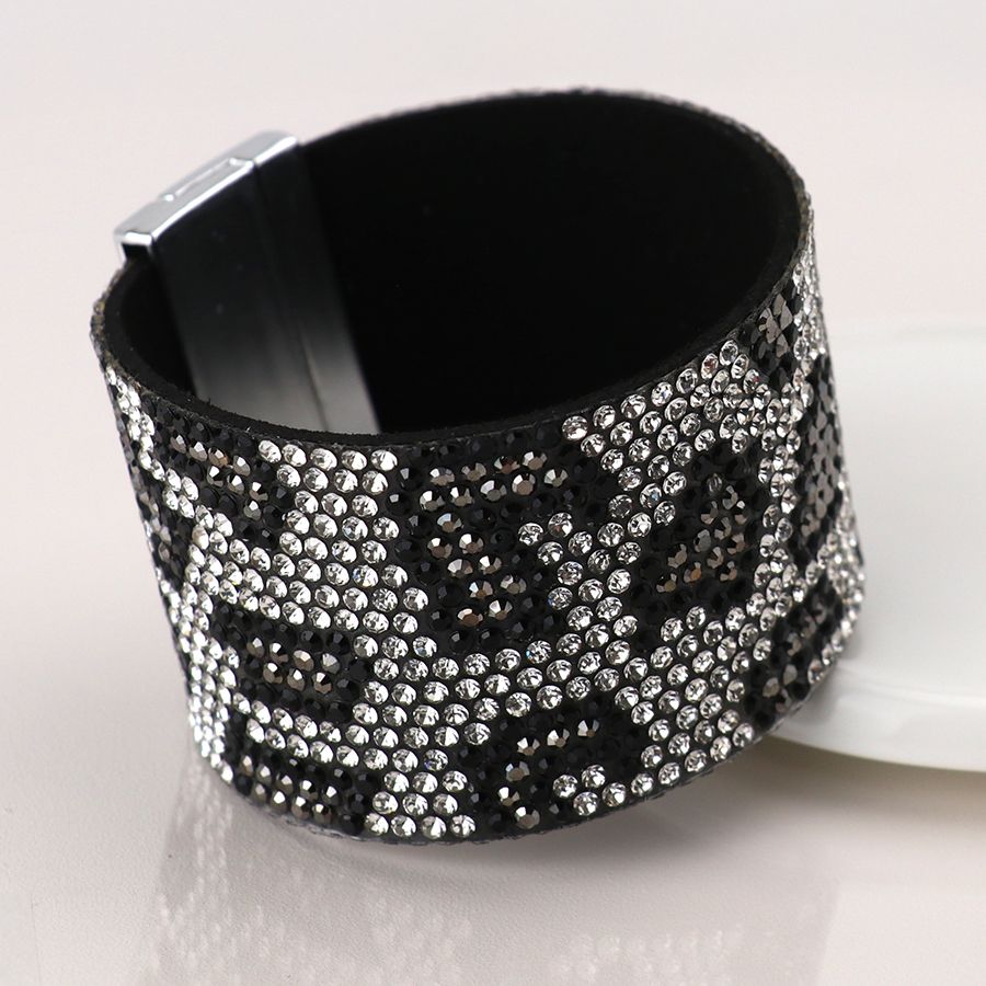 Silver mix animal print cuff