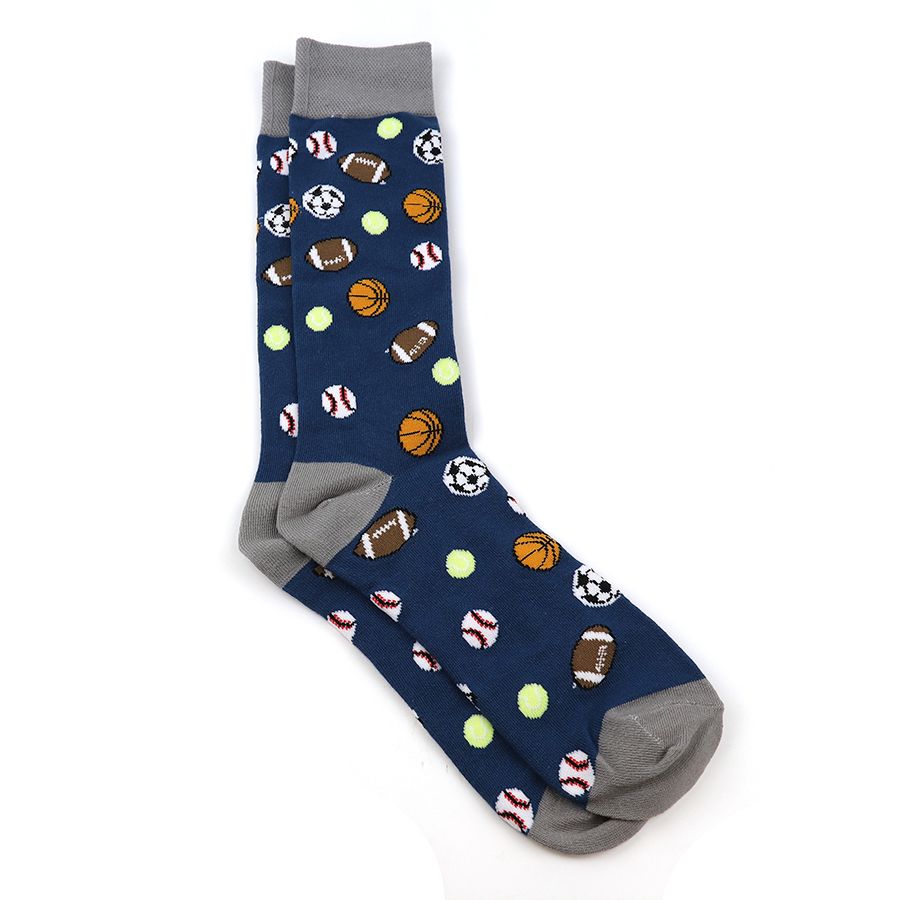 Grey/ Denim Football themed socks for men