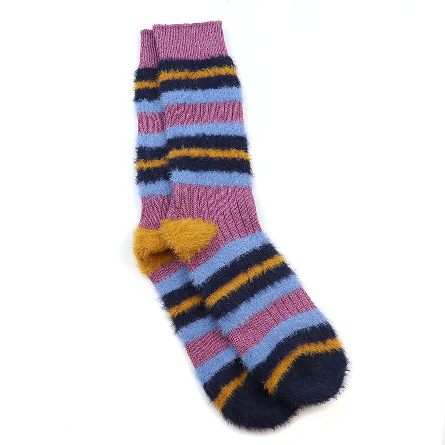 Purple mix cosy striped socks