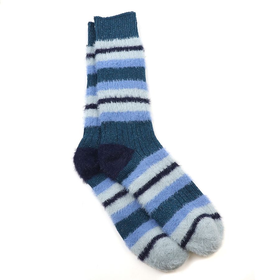 Blue mix cosy striped socks