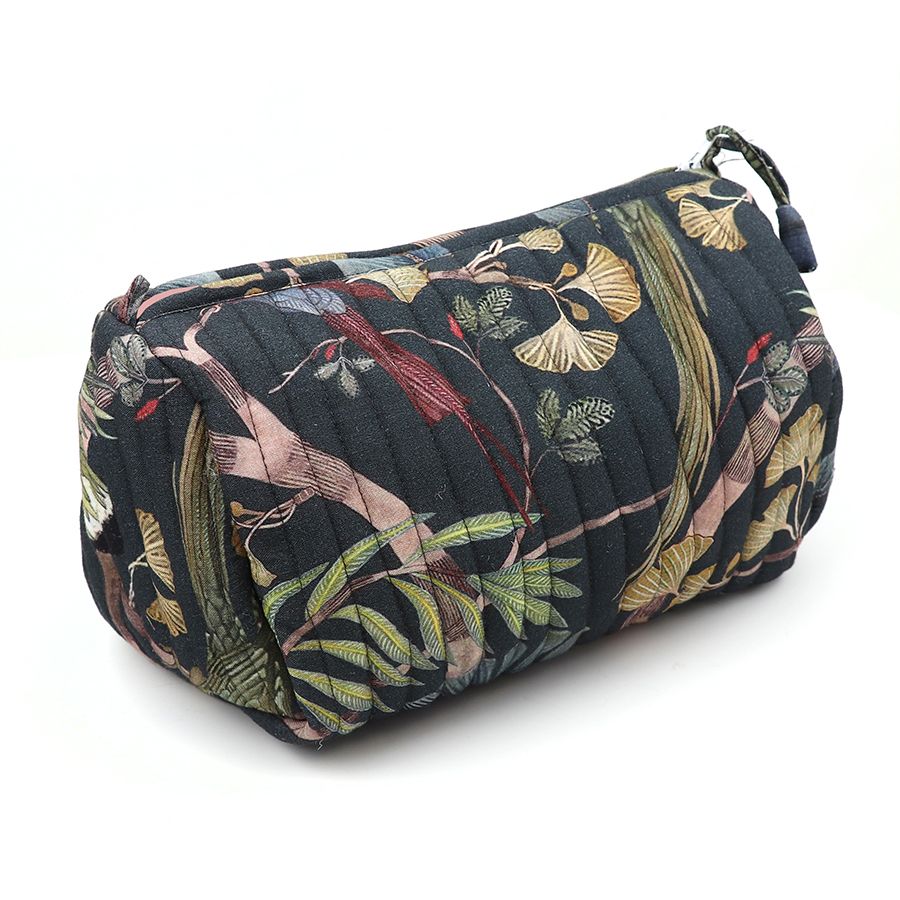 Dusky mix tropical quilted make-up bag -Large