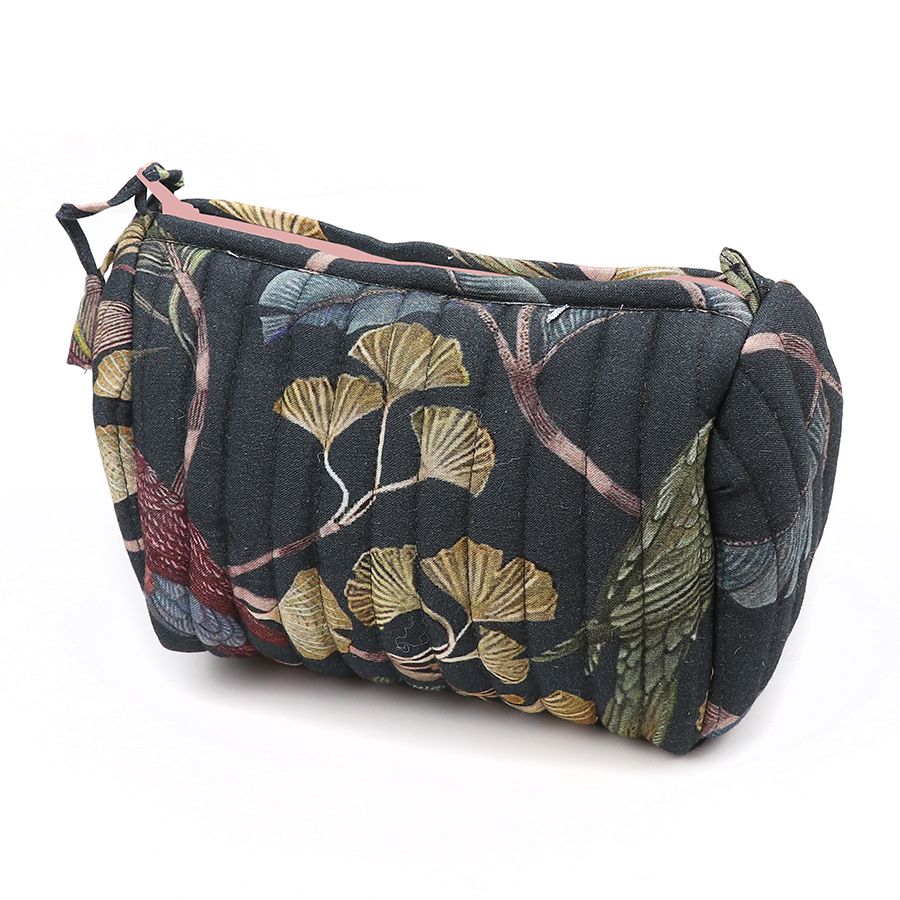 Dusky mix tropical quilted make-up bag - Small