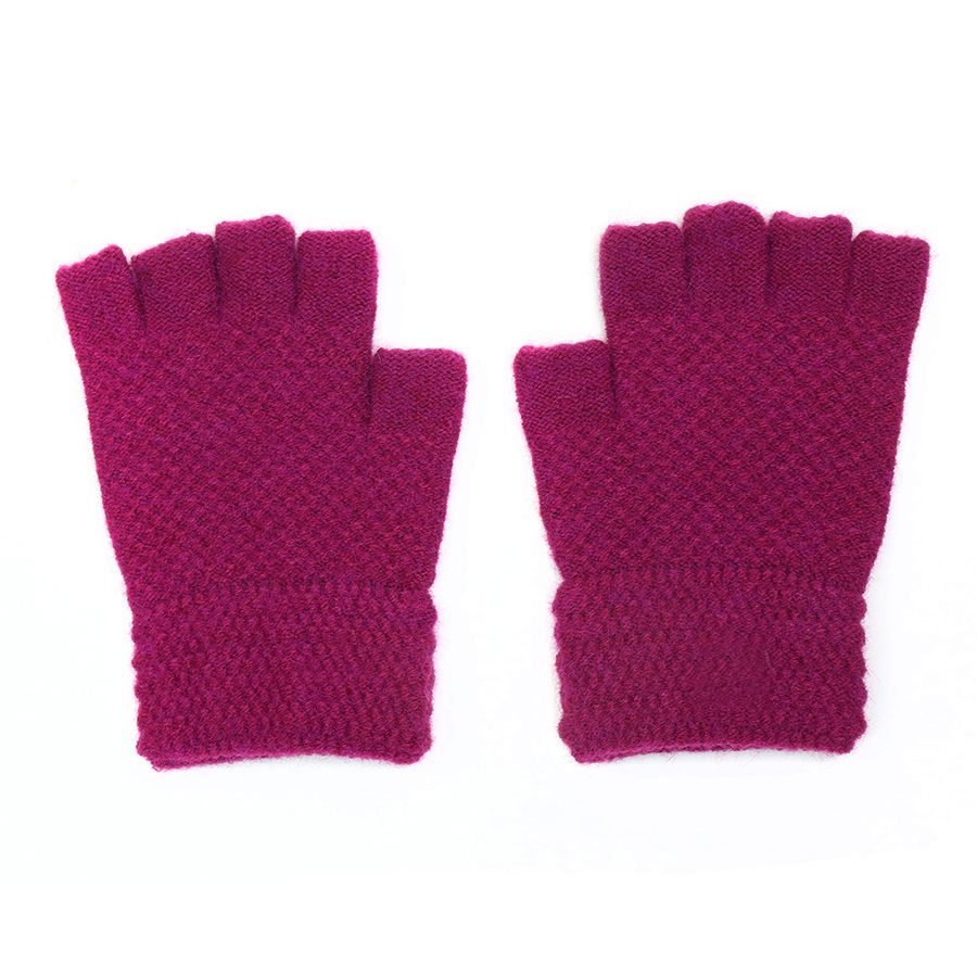Magenta pink fingerless gloves