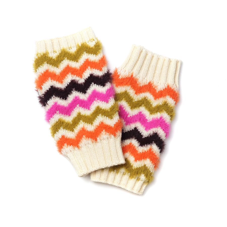 Super soft autumn bright mix chevron wrist warmers