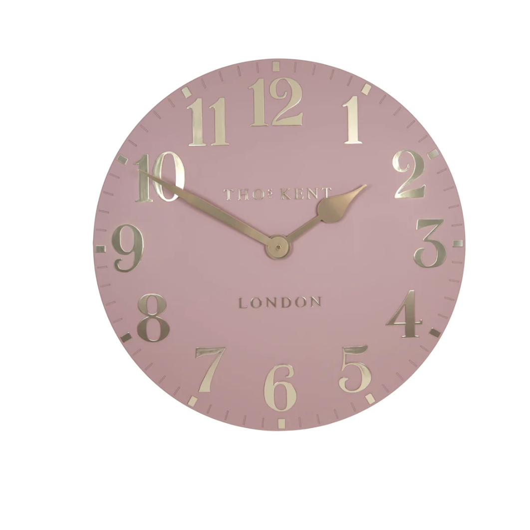 12" Arabic Wall Clock- Blush Pink