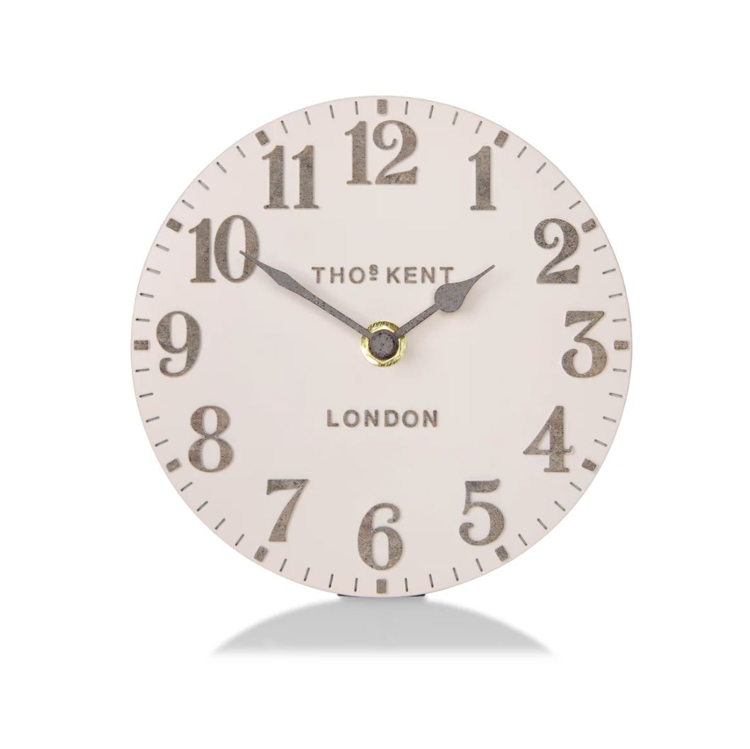 6" Arabic Mantel Clock- Shy Pink