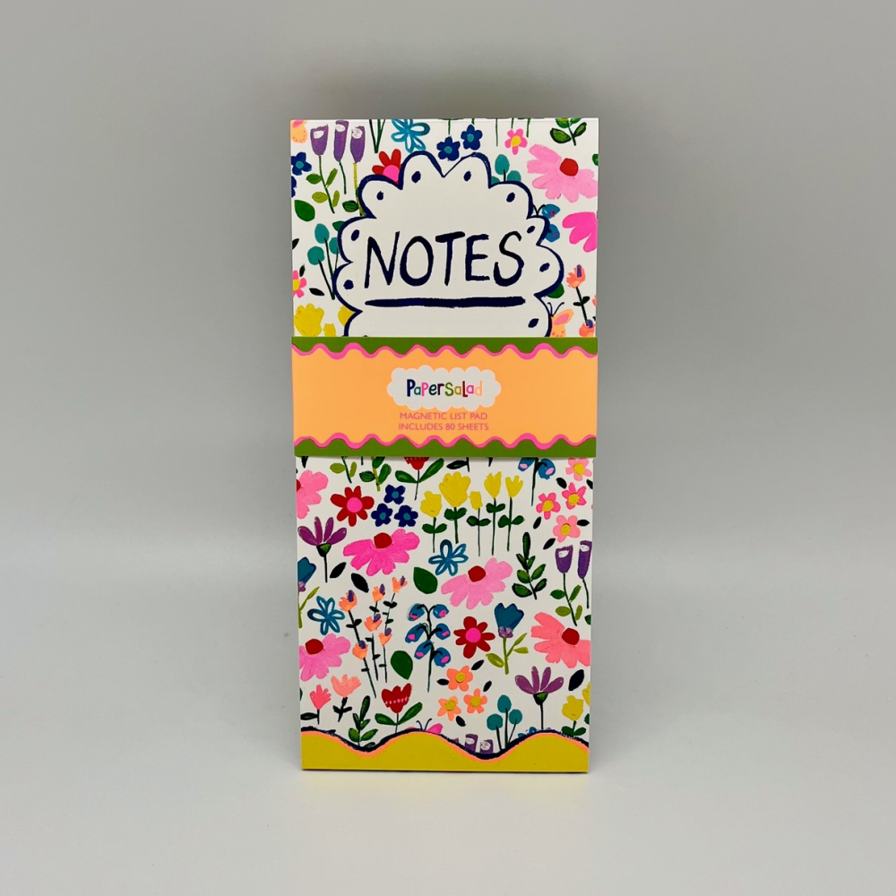 Bright, Floral Patterned Magnetic List Pad Notes To Do List