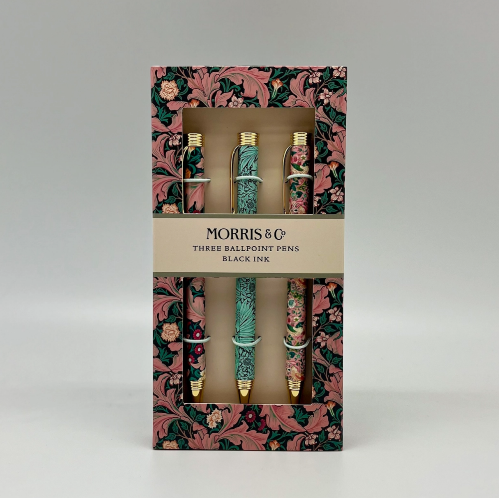 William Morris Strawberry Thief Pen Trio