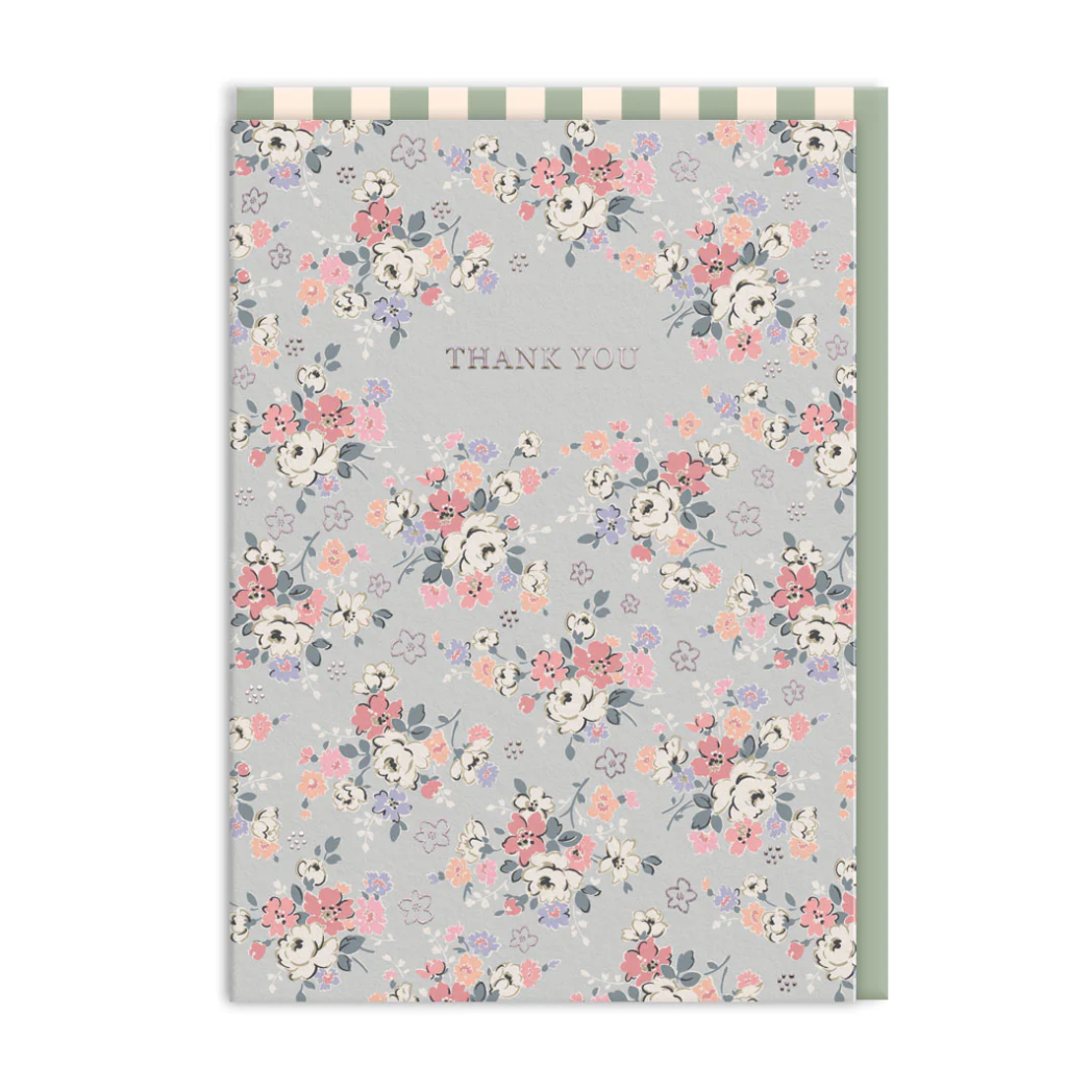 Thank You Clifton Rose Greeting Cards (Pack of 6)- Cath Kidston