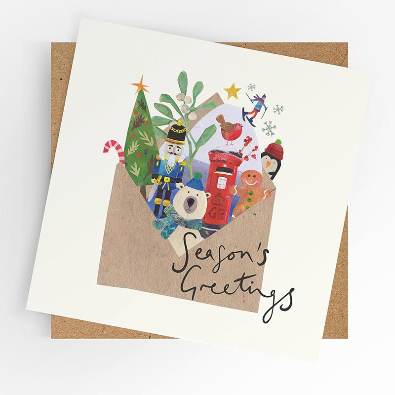 Season's Greetings Christmas Cards Pack (Set of 5)