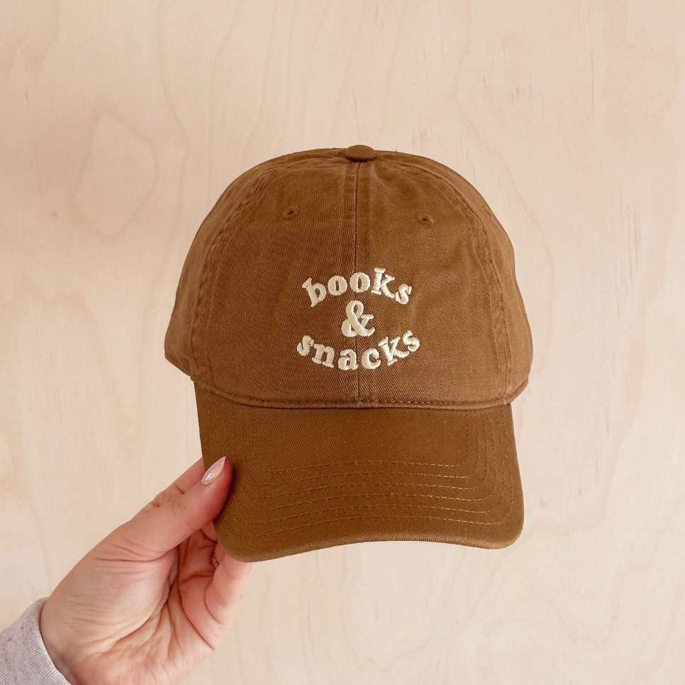 Books & Snacks - Cotton Baseball Cap - Tan