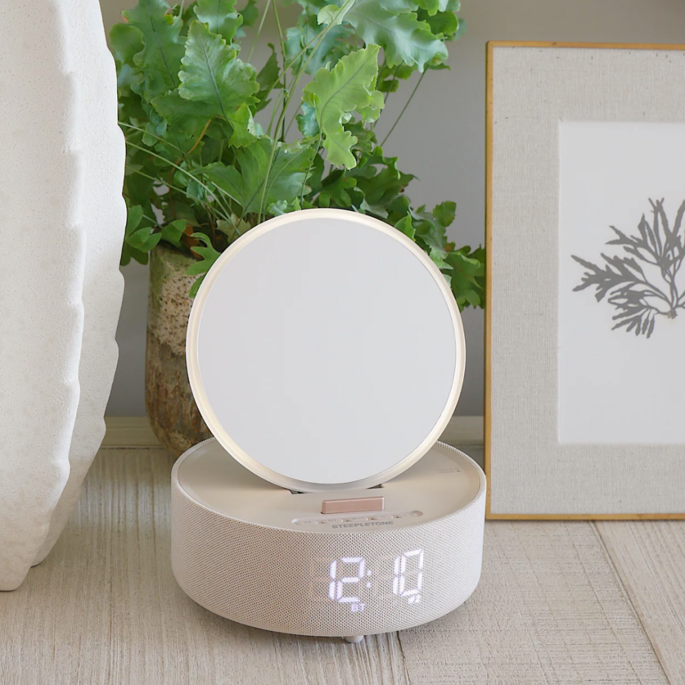 GLOW- Mirror, Bluetooth Speaker, Clock & Wireless Charger