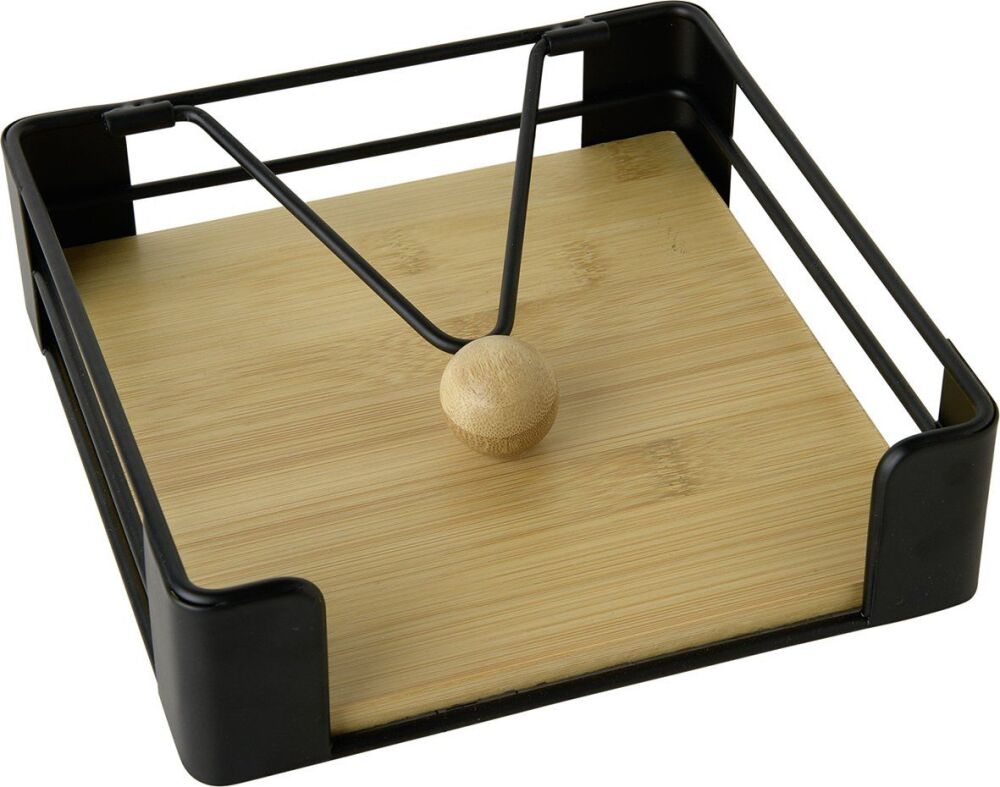 Black and wooded Napkin Dispenser/ holder