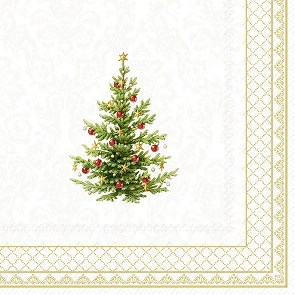 Classic Christmas Tree Gold Napkins