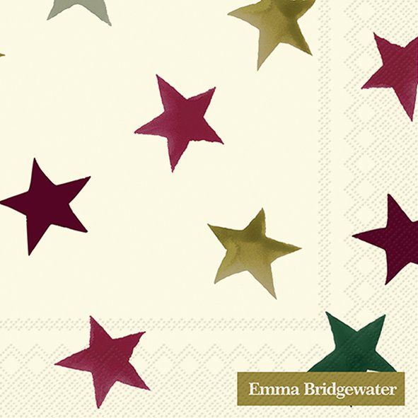 Christmas Stars Cocktail Napkins- Emma B