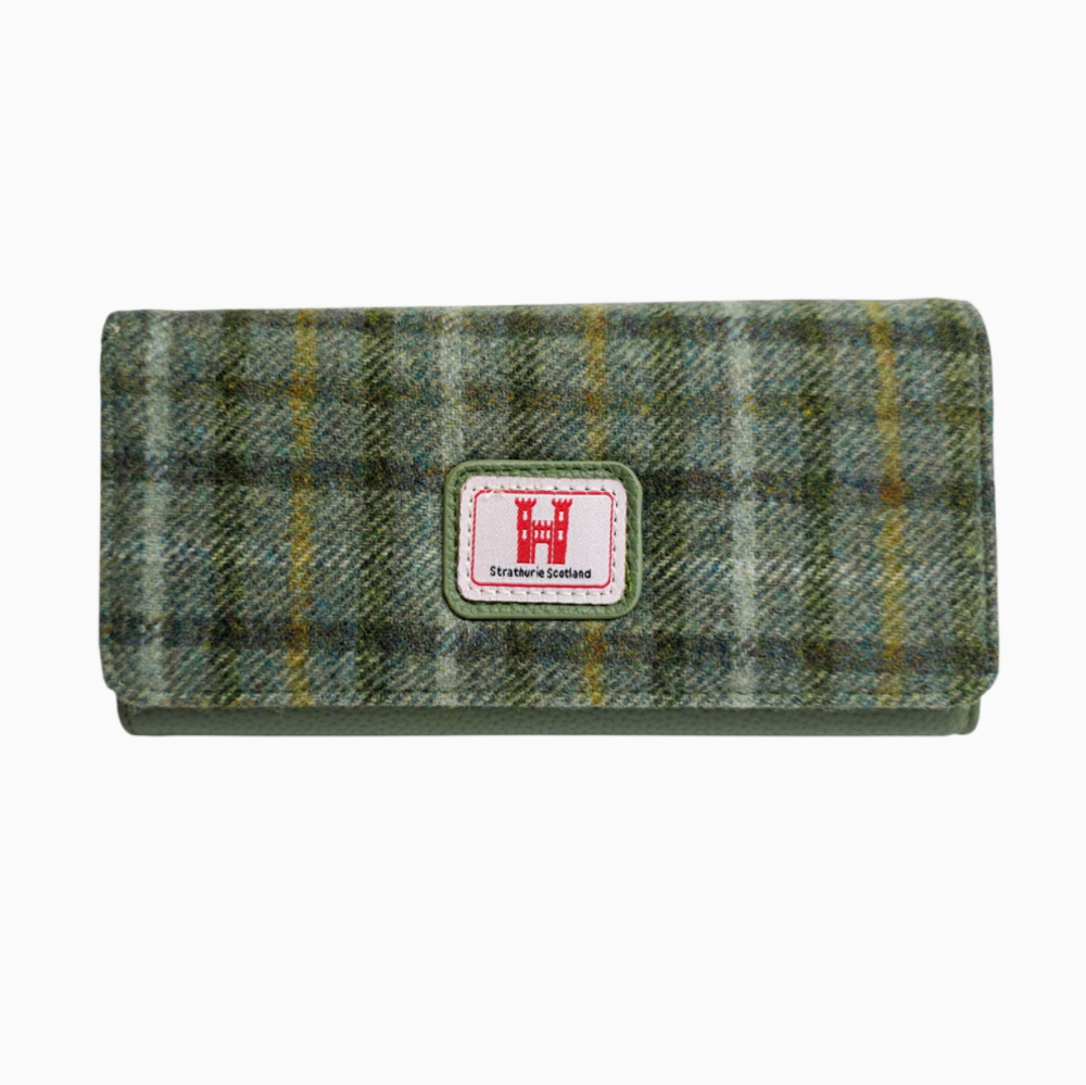 Strathurie Tweed Green Purse Large