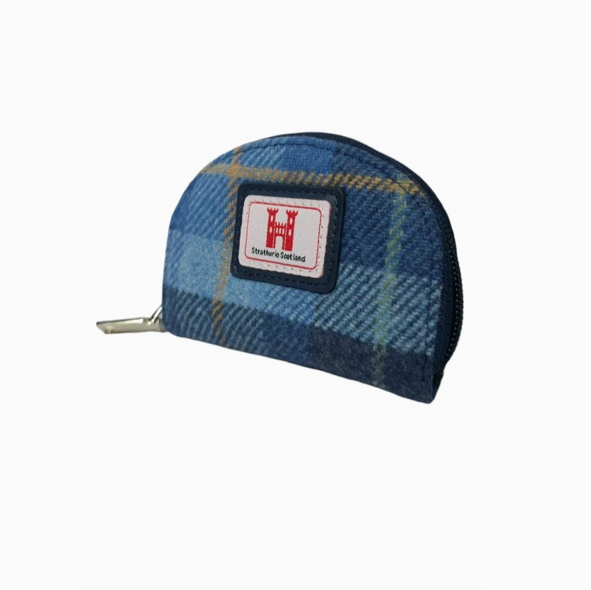 Strathurie Tweed Coin Purse Skye Blue