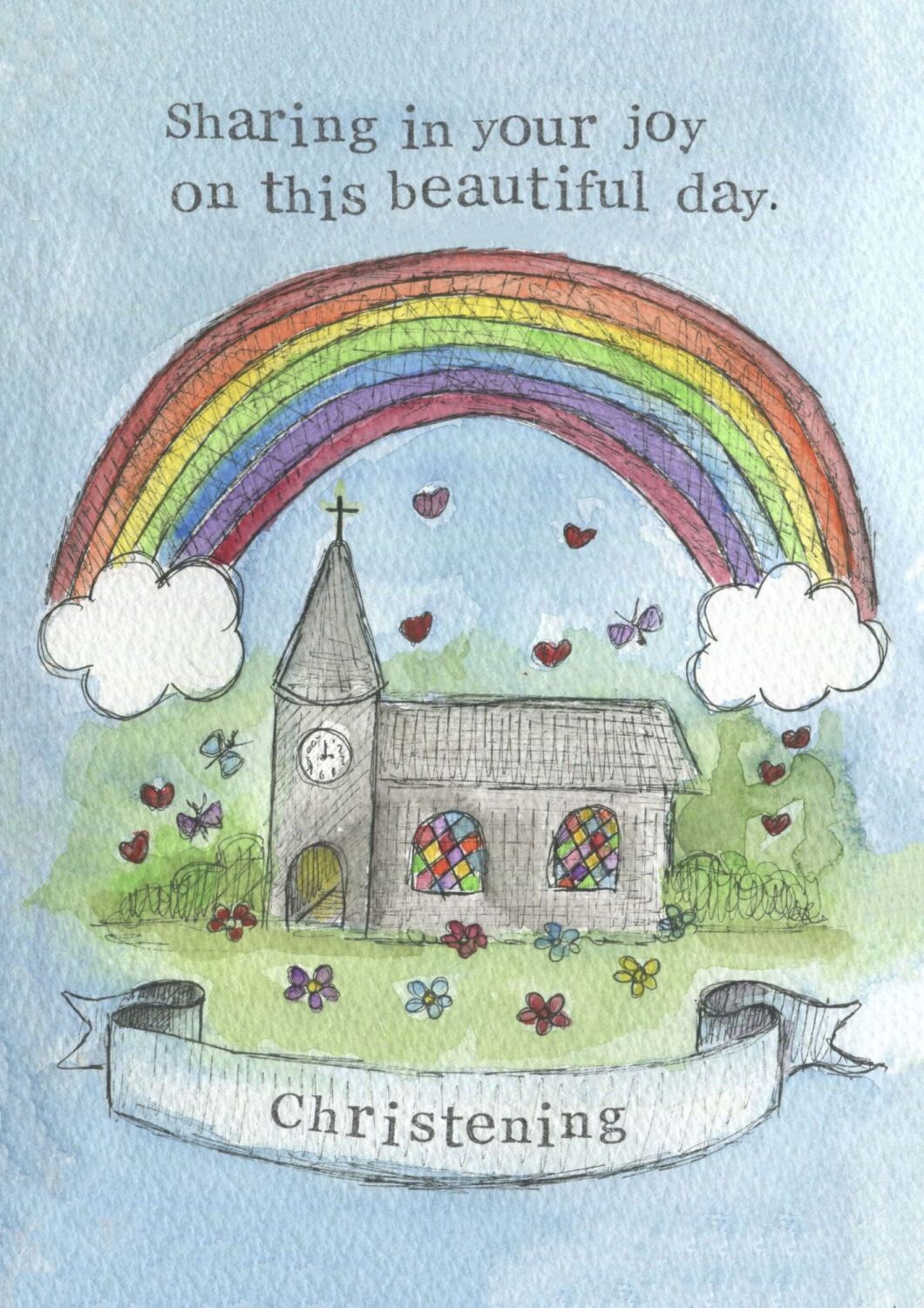 Sharing in your Joy Christening Card