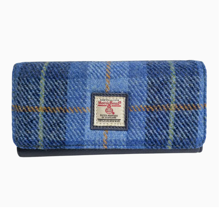 Harris Tweed Skye Blue Purse Large