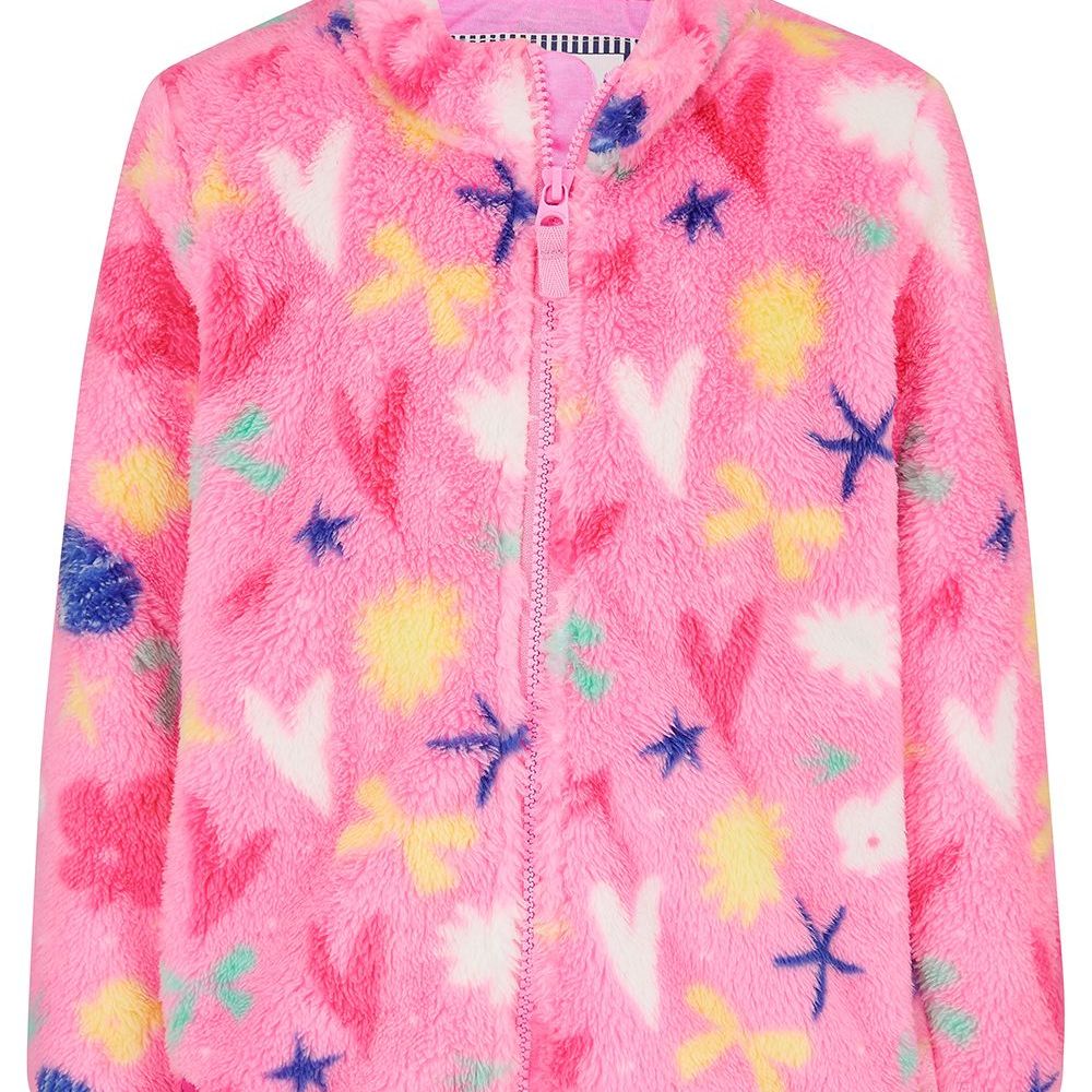 Claire Fluro Pink Fleece- Ages 1-2, 2-3, 3-4, 4-5, 5-6, 6-7, 7-8