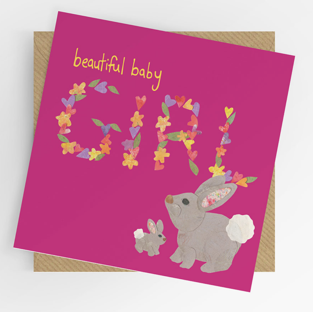 Baby Girl Card- bunny