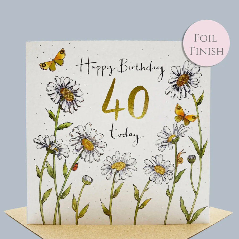 40th Birthday Card- Daisies
