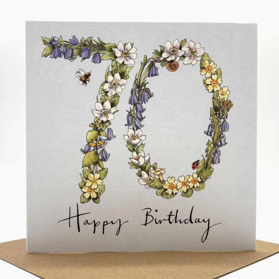 70th Birthday Card- Wildflowers