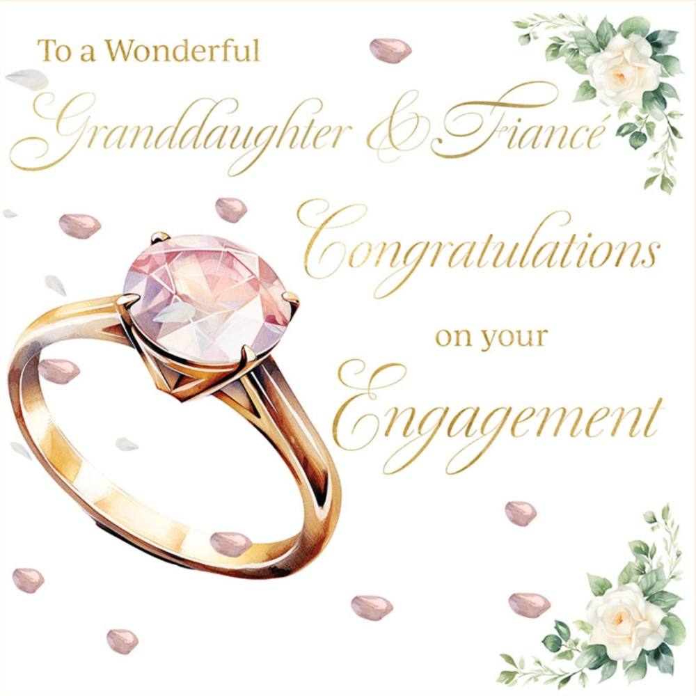 Granddaughter & Fianc&eacute; Engagement Card