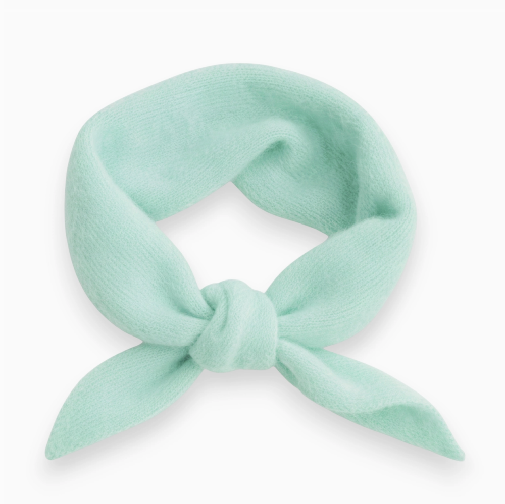 Pastel Plain Wool Blend Light Weight Triangle Neck Scarf- Mint Green